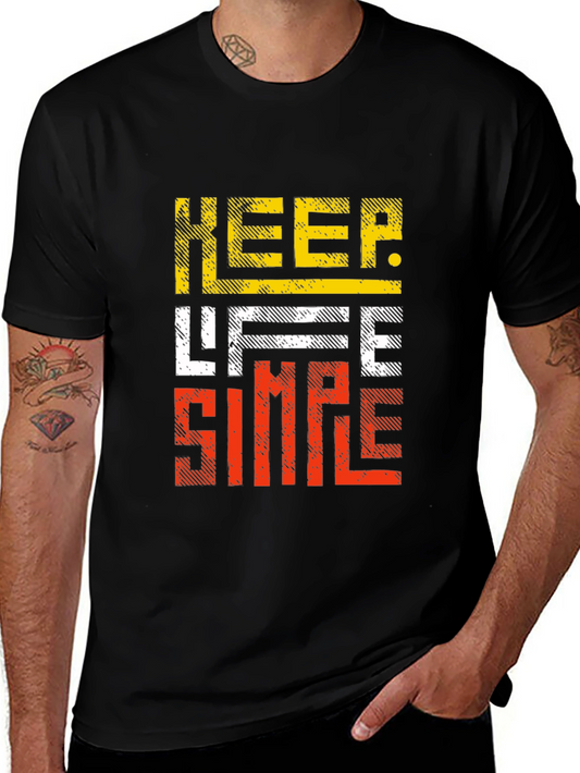 Keep Life Simple Graphic Tee - Casual Black T-Shirt