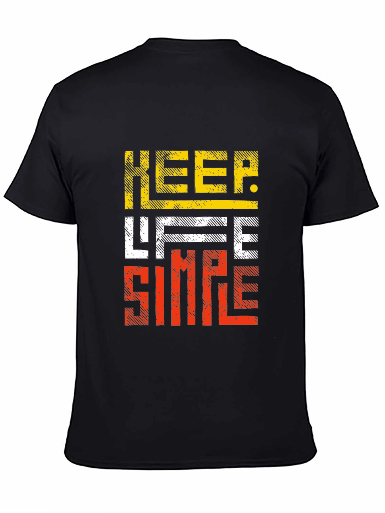 Keep Life Simple Graphic Tee - Casual Black T-Shirt