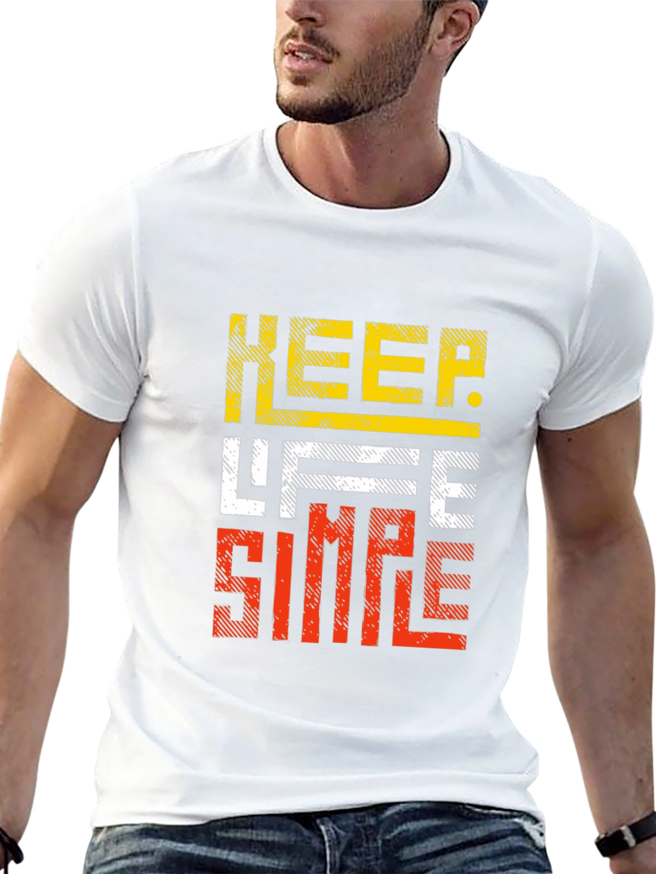 Keep Life Simple Graphic Tee - Casual Black T-Shirt
