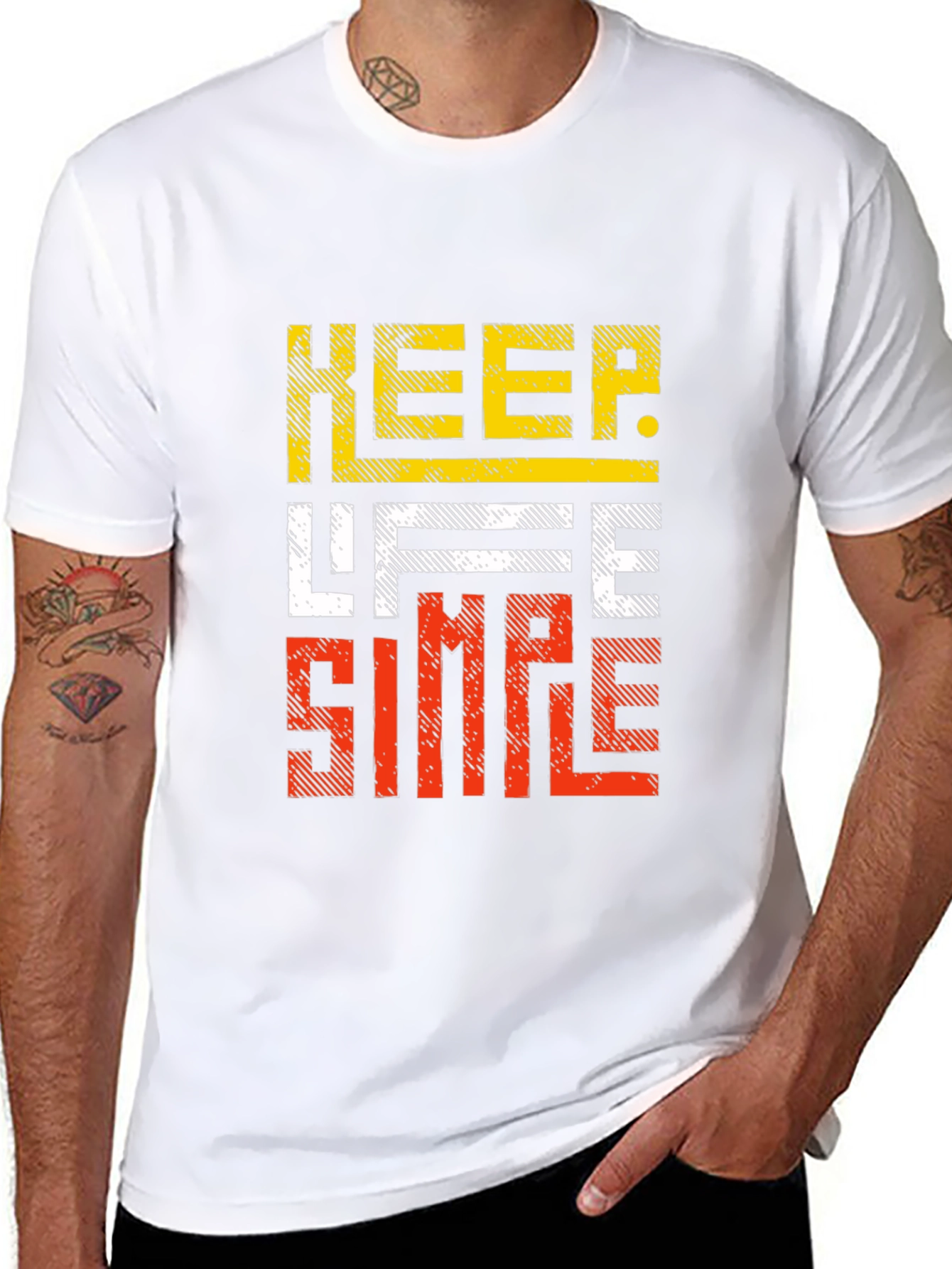 Keep Life Simple Graphic Tee - Casual Black T-Shirt