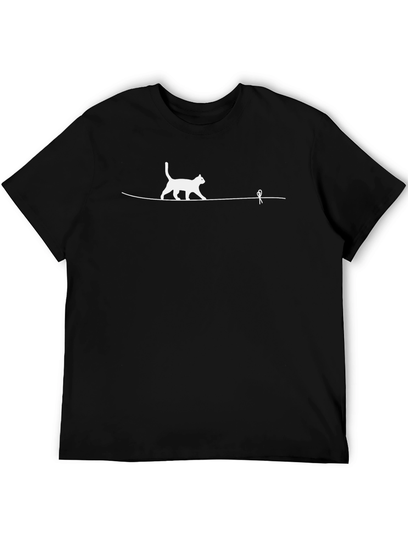 Cat Walking Tightrope Graphic T-Shirt