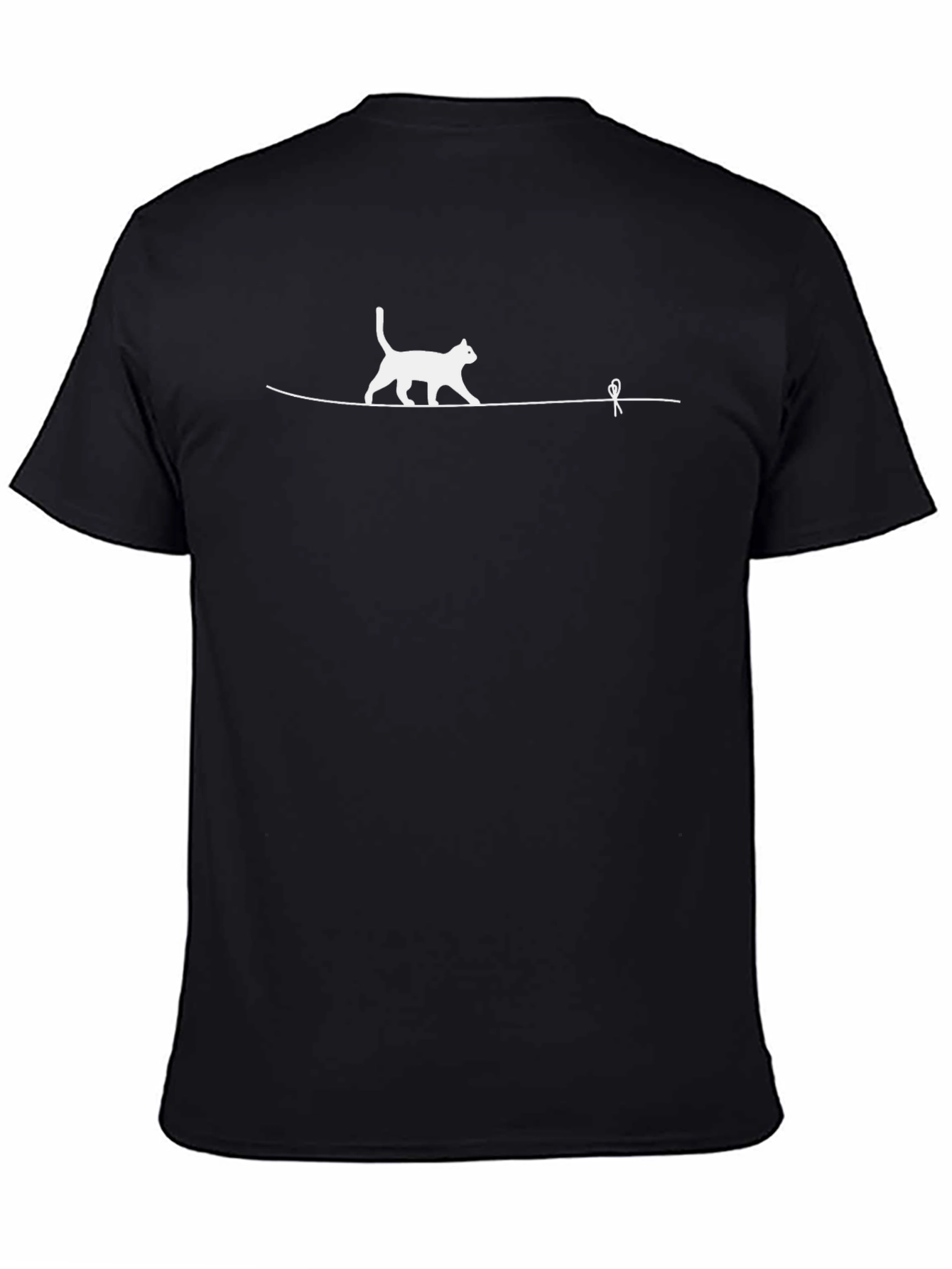 Cat Walking Tightrope Graphic T-Shirt