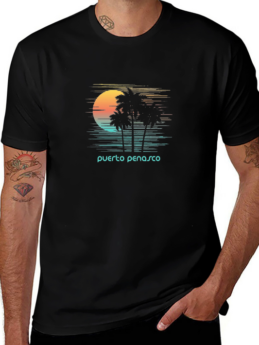 Puerto Penasco Sunset Palm T-Shirt