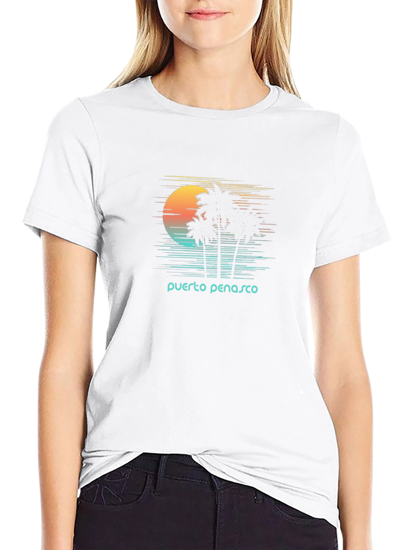 Puerto Penasco Sunset Palm T-Shirt