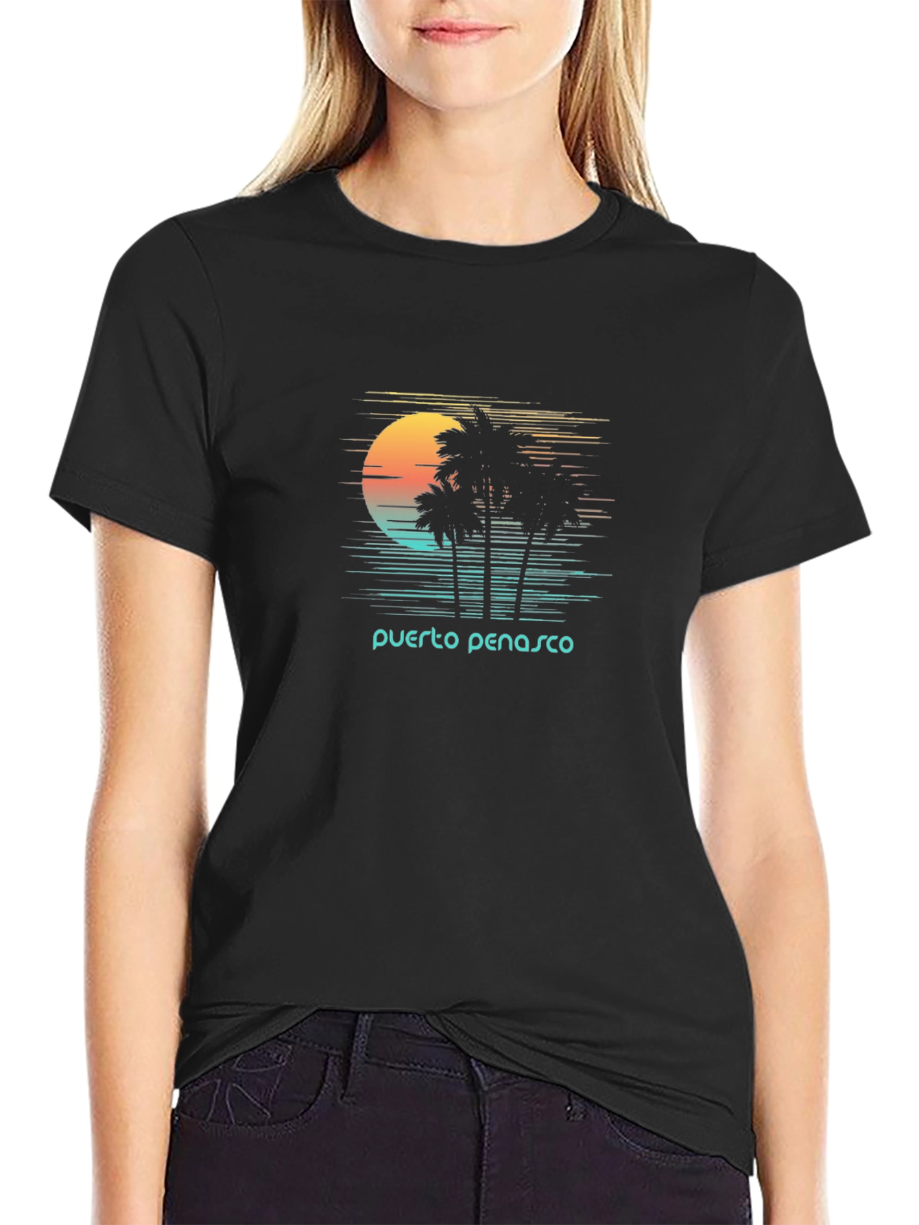 Puerto Penasco Sunset Palm T-Shirt