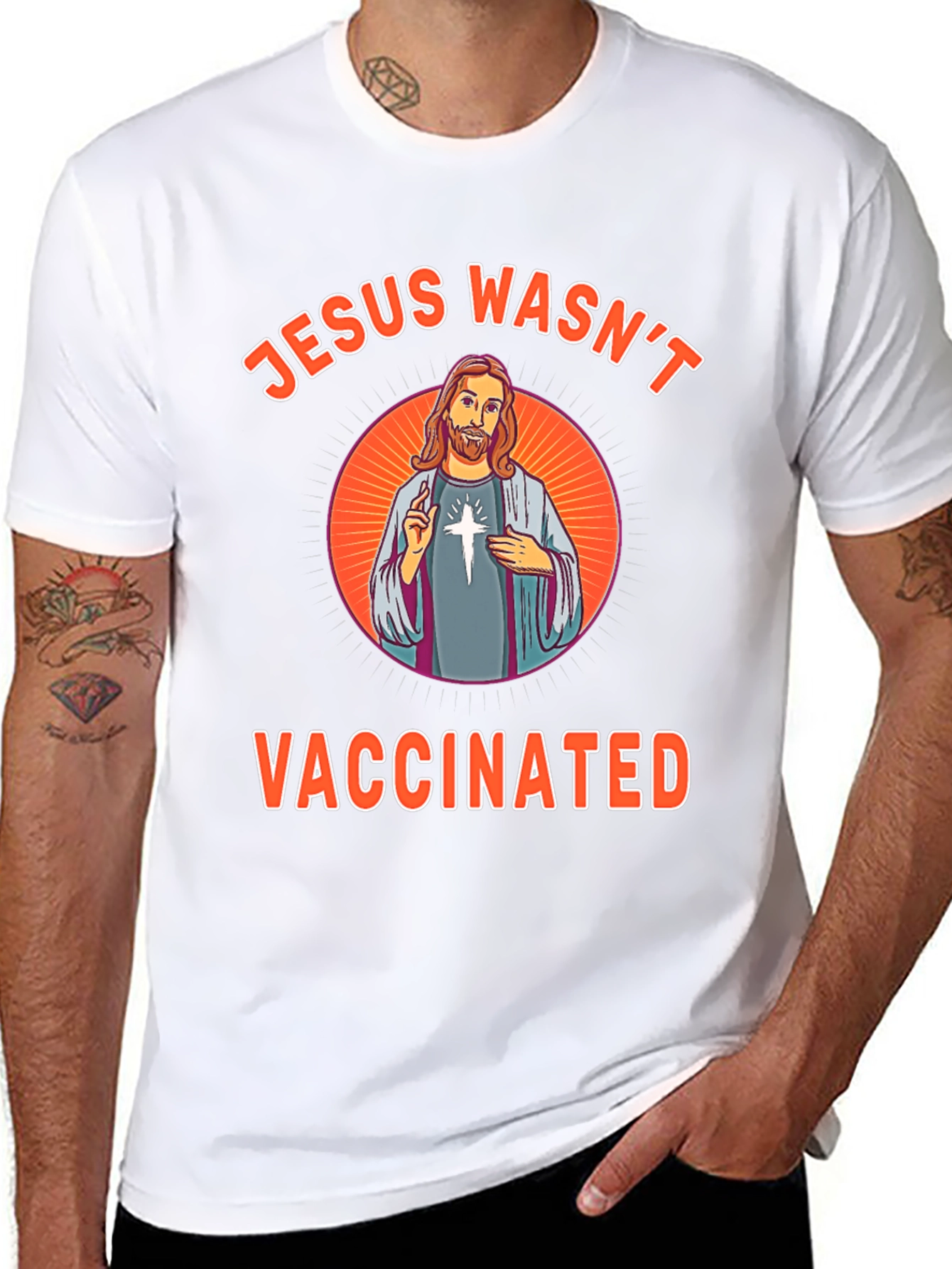 Jesus Wasnt Vaccinated Novelty T-Shirt