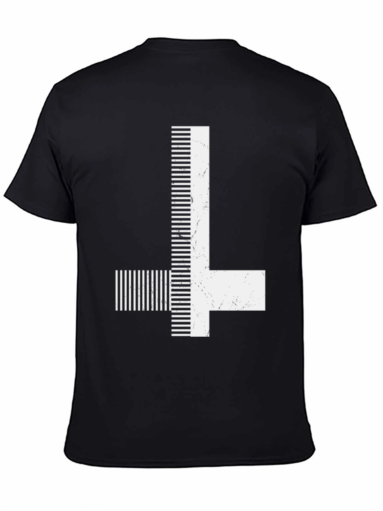 Inverted Cross Graphic Print Black T-Shirt