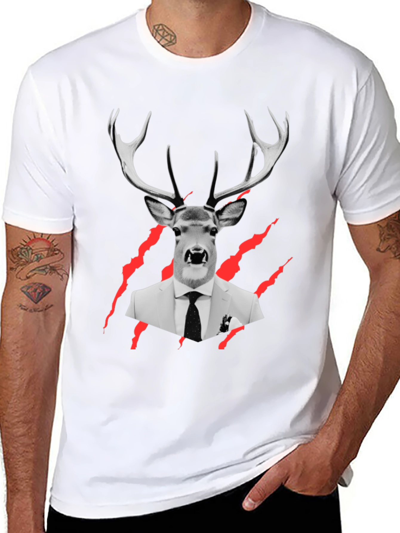 Deer in Suit Graphic Tee