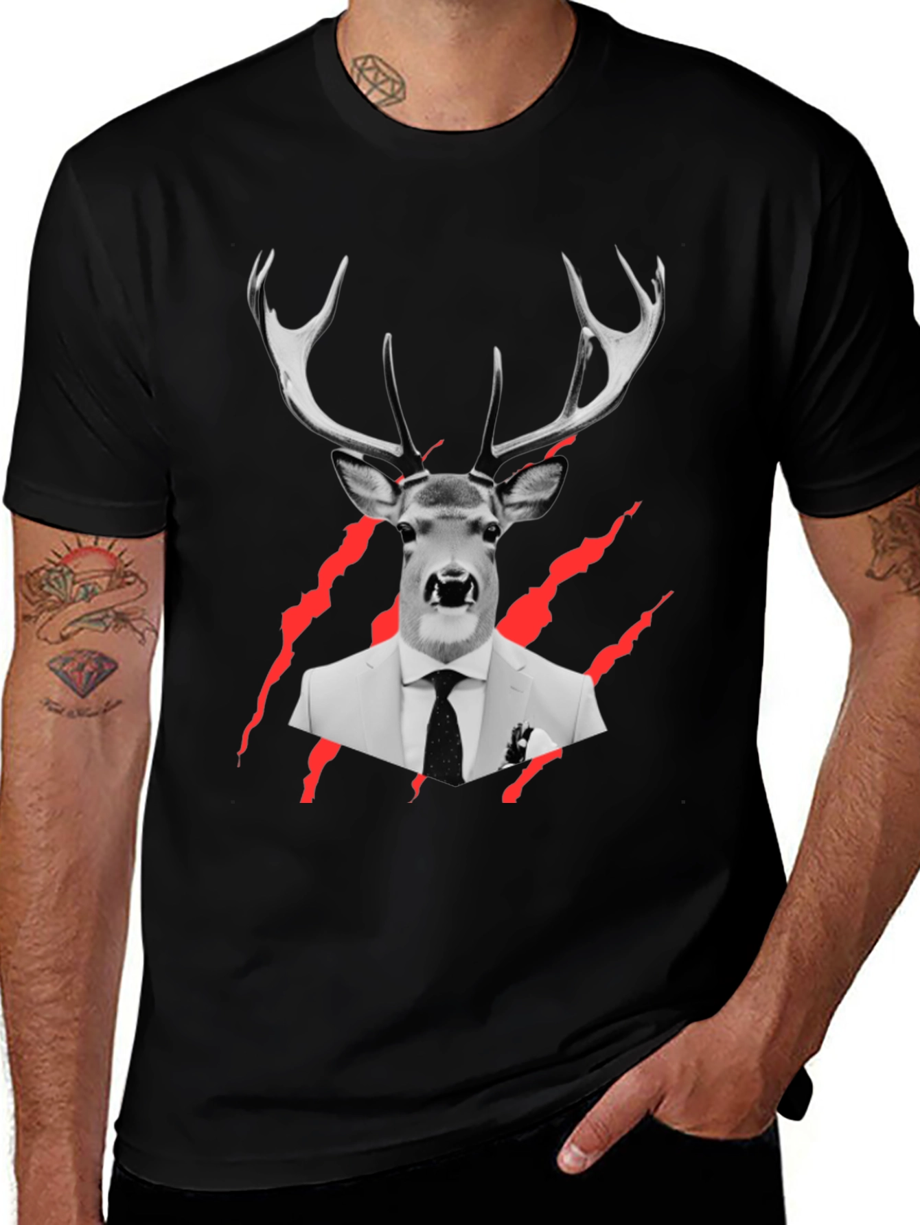 Deer in Suit Graphic Tee
