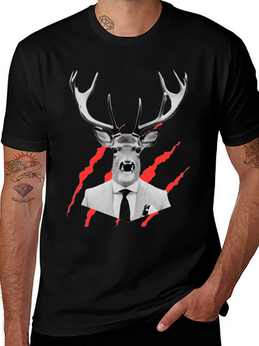 Deer in Suit Graphic Tee