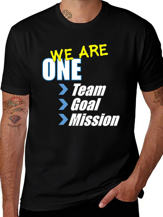 We Are One Team Goal Mission T-Shirt - Black