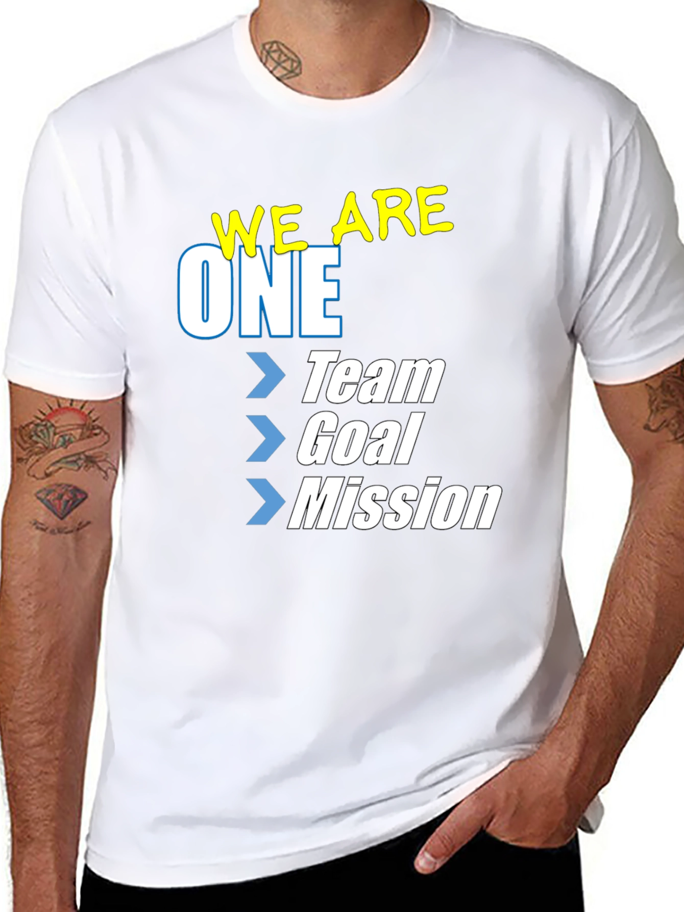 We Are One Team Goal Mission T-Shirt - Black