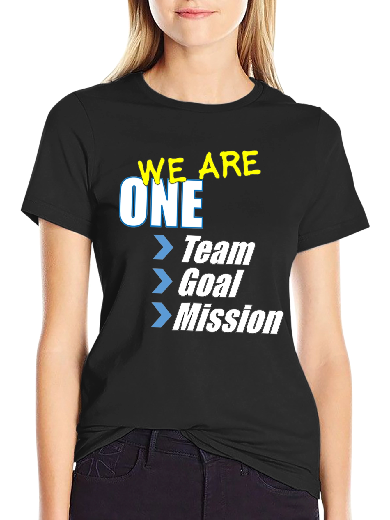 We Are One Team Goal Mission T-Shirt - Black