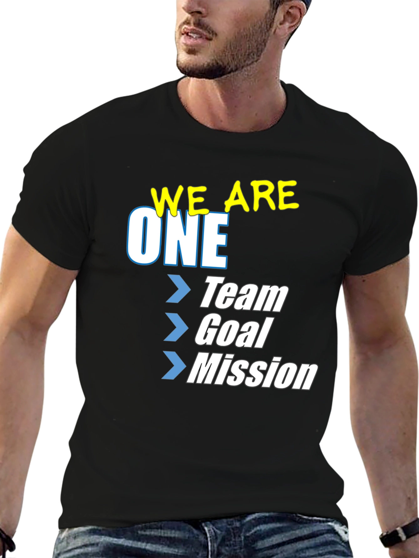 We Are One Team Goal Mission T-Shirt - Black
