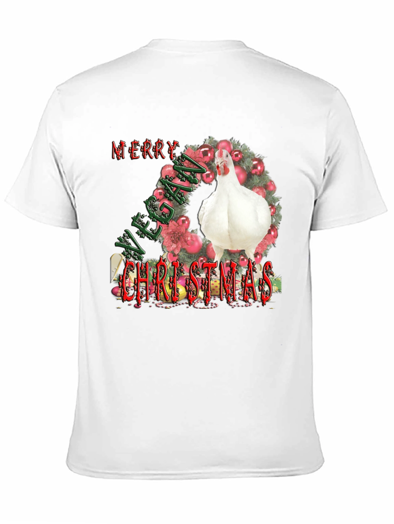 Vegan Christmas T-Shirt with Chicken