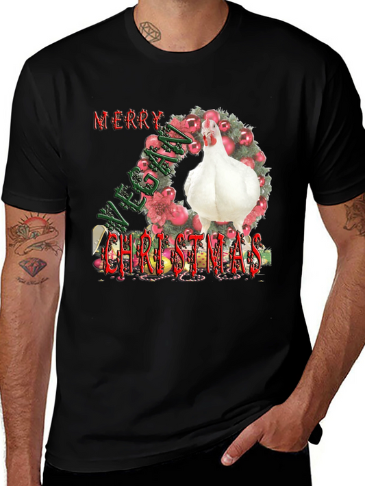 Vegan Christmas T-Shirt with Chicken