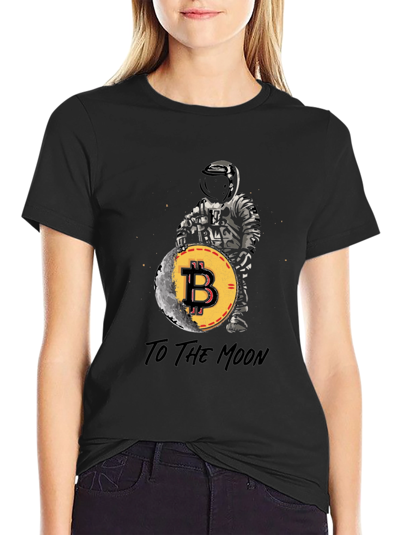 Bitcoin to the Moon T-Shirt Crypto Astronaut Tee