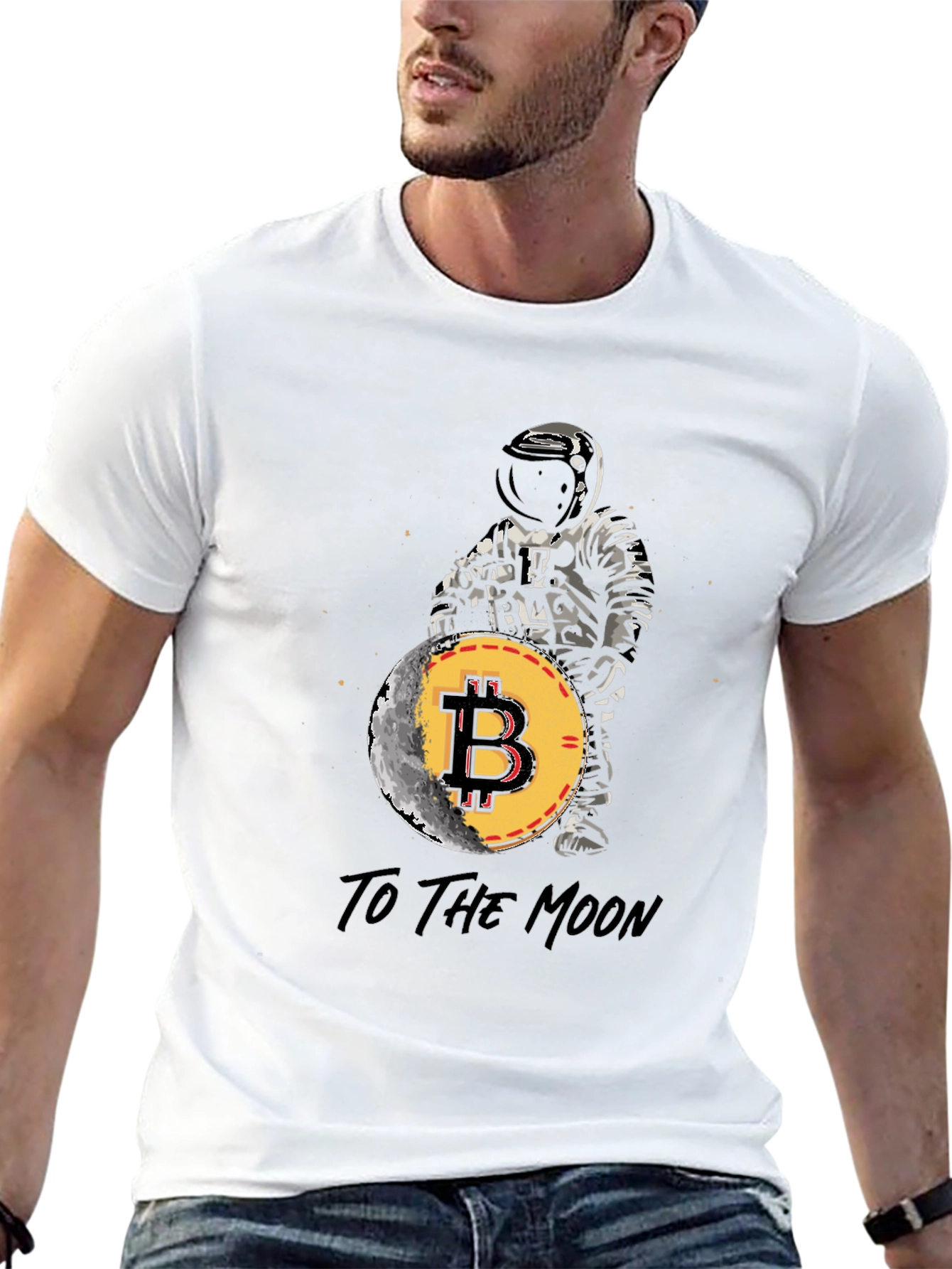 Bitcoin to the Moon T-Shirt Crypto Astronaut Tee
