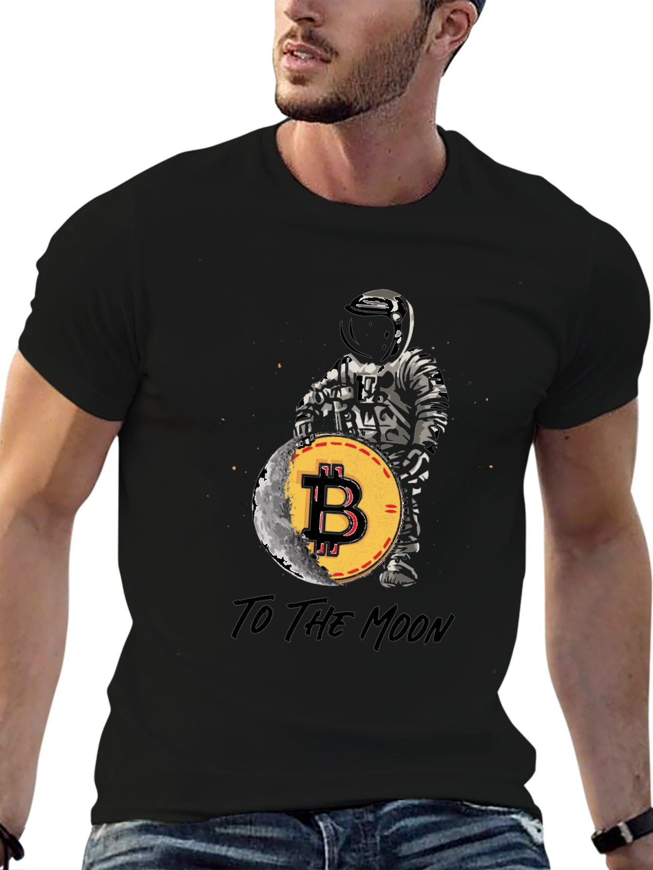 Bitcoin to the Moon T-Shirt Crypto Astronaut Tee