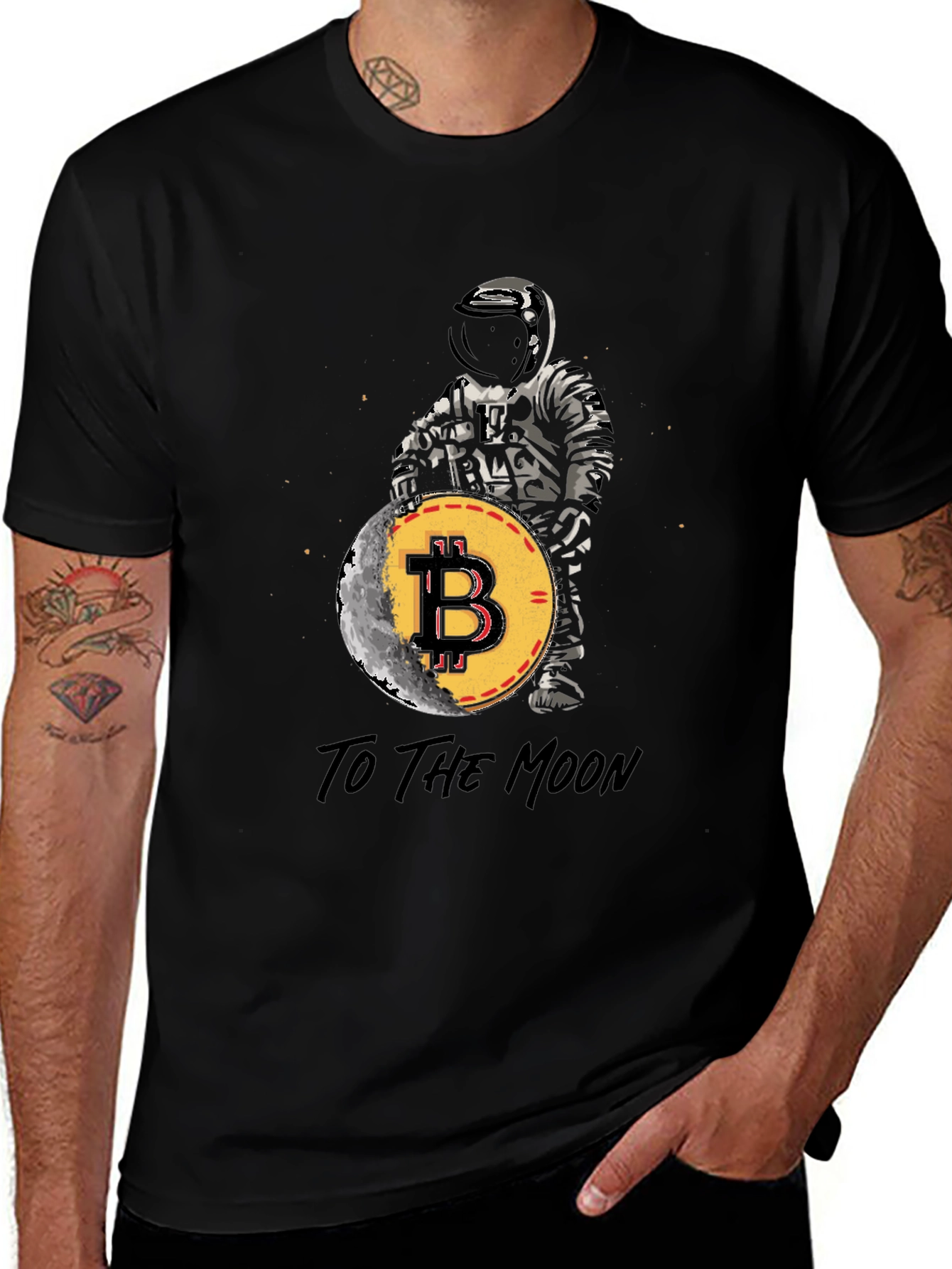 Bitcoin to the Moon T-Shirt Crypto Astronaut Tee