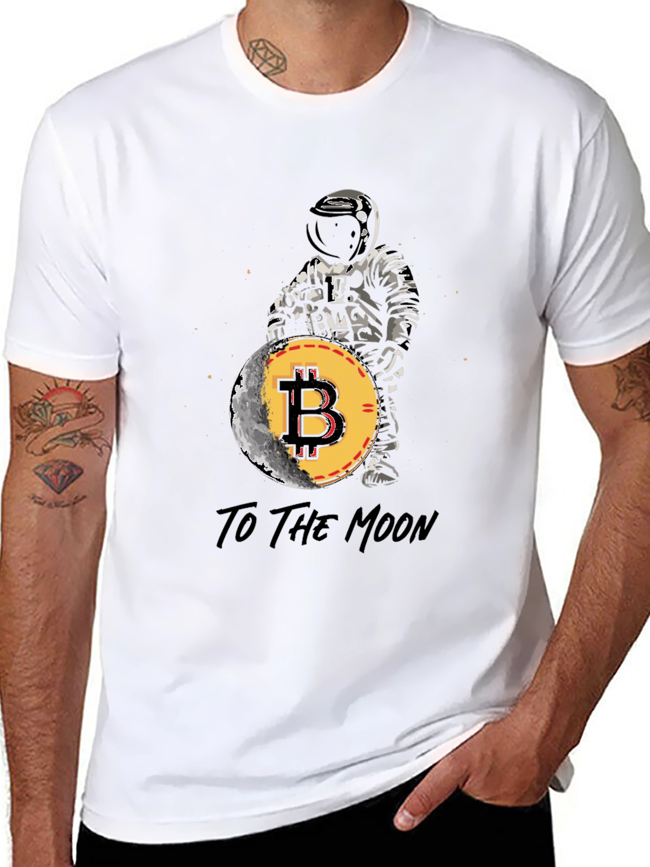Bitcoin to the Moon T-Shirt Crypto Astronaut Tee