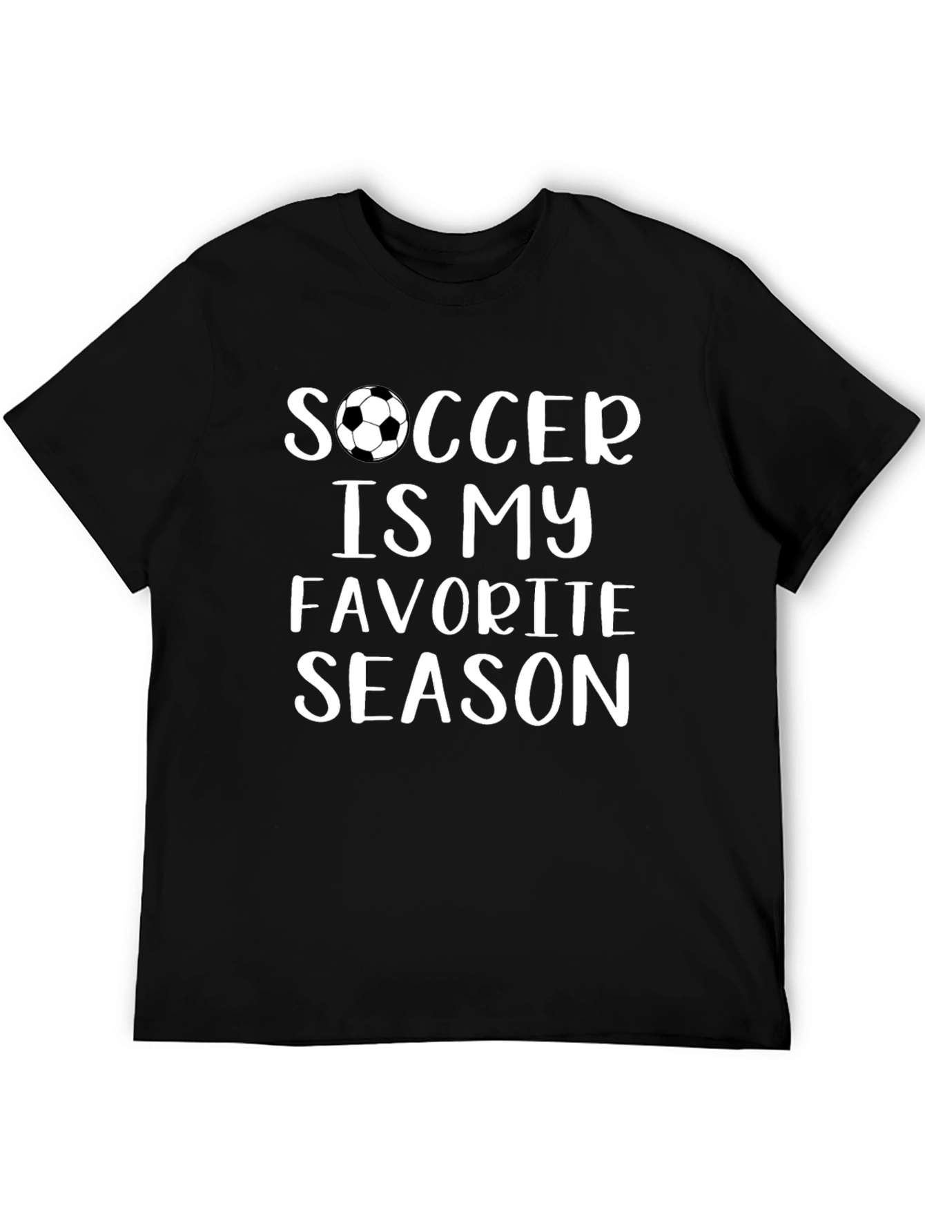 Soccer Is My Favorite Season Black T-Shirt
