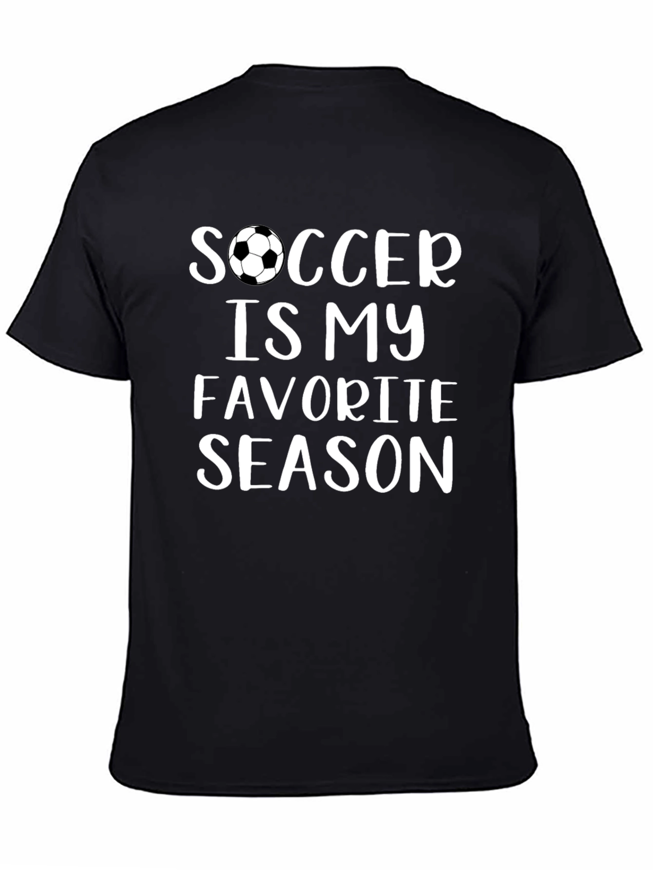 Soccer Is My Favorite Season Black T-Shirt