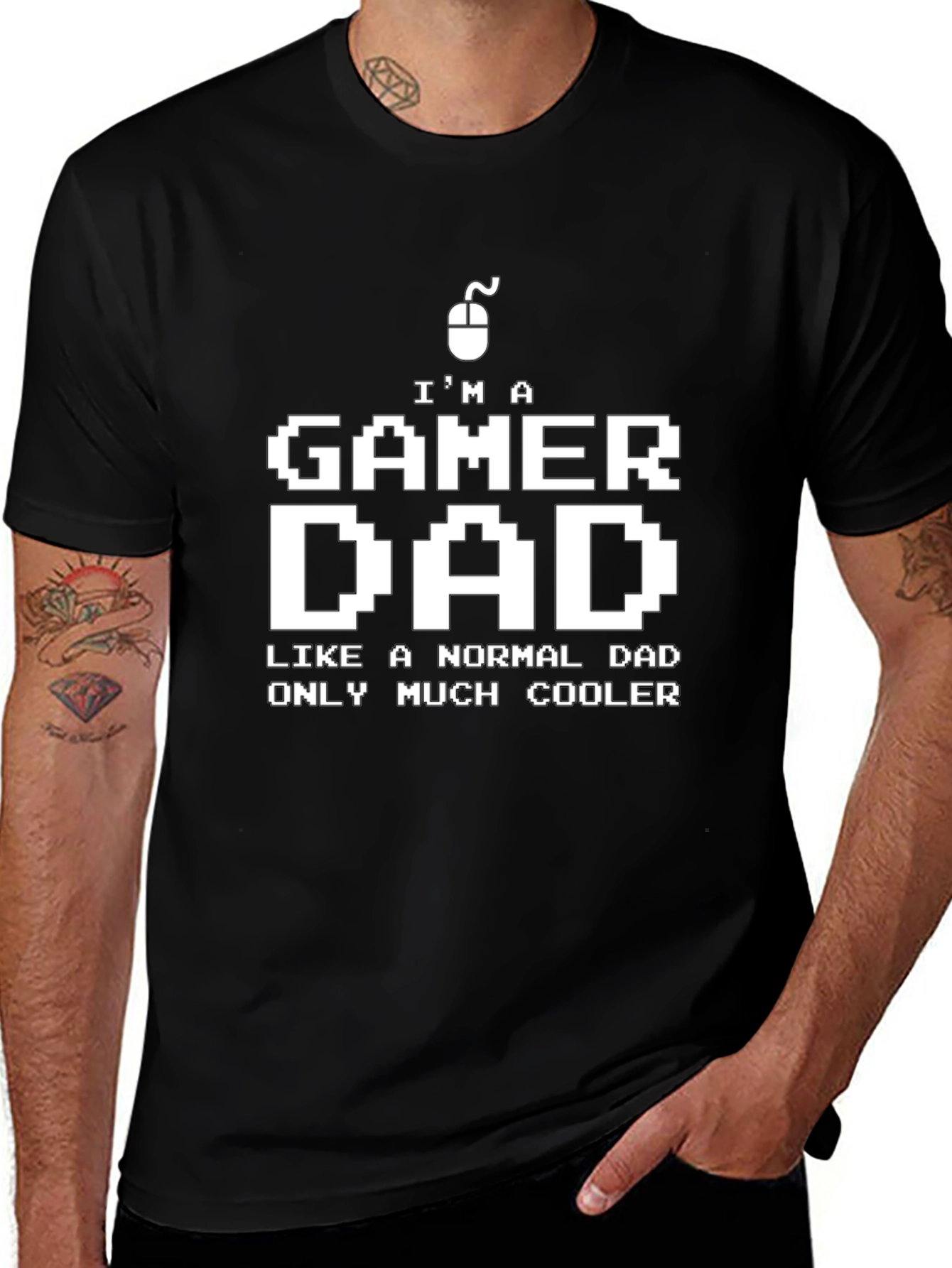 Gamer Dad T-Shirt - Cool Pixel Art Design