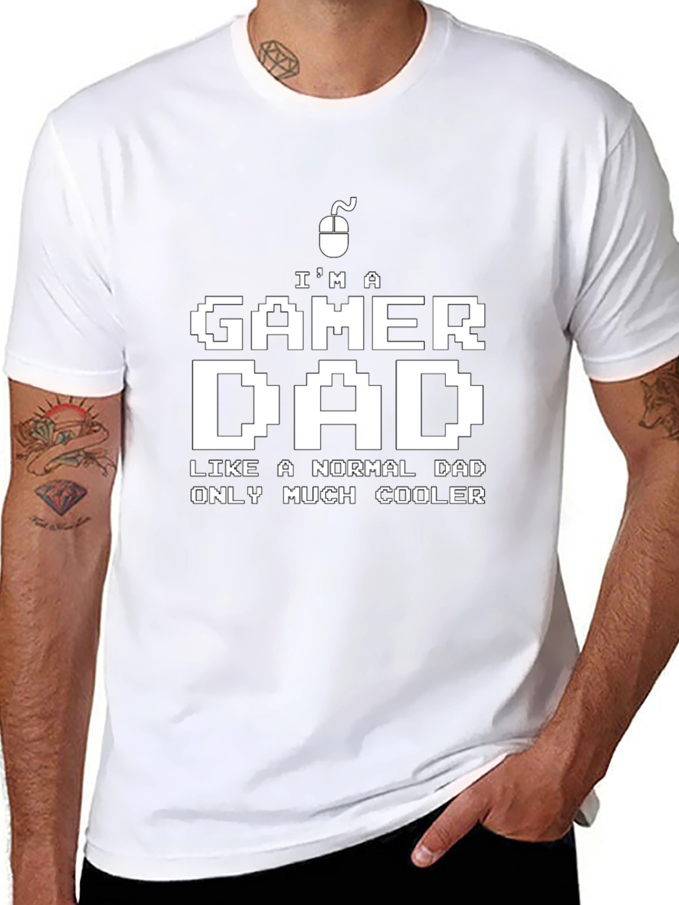 Gamer Dad T-Shirt - Cool Pixel Art Design