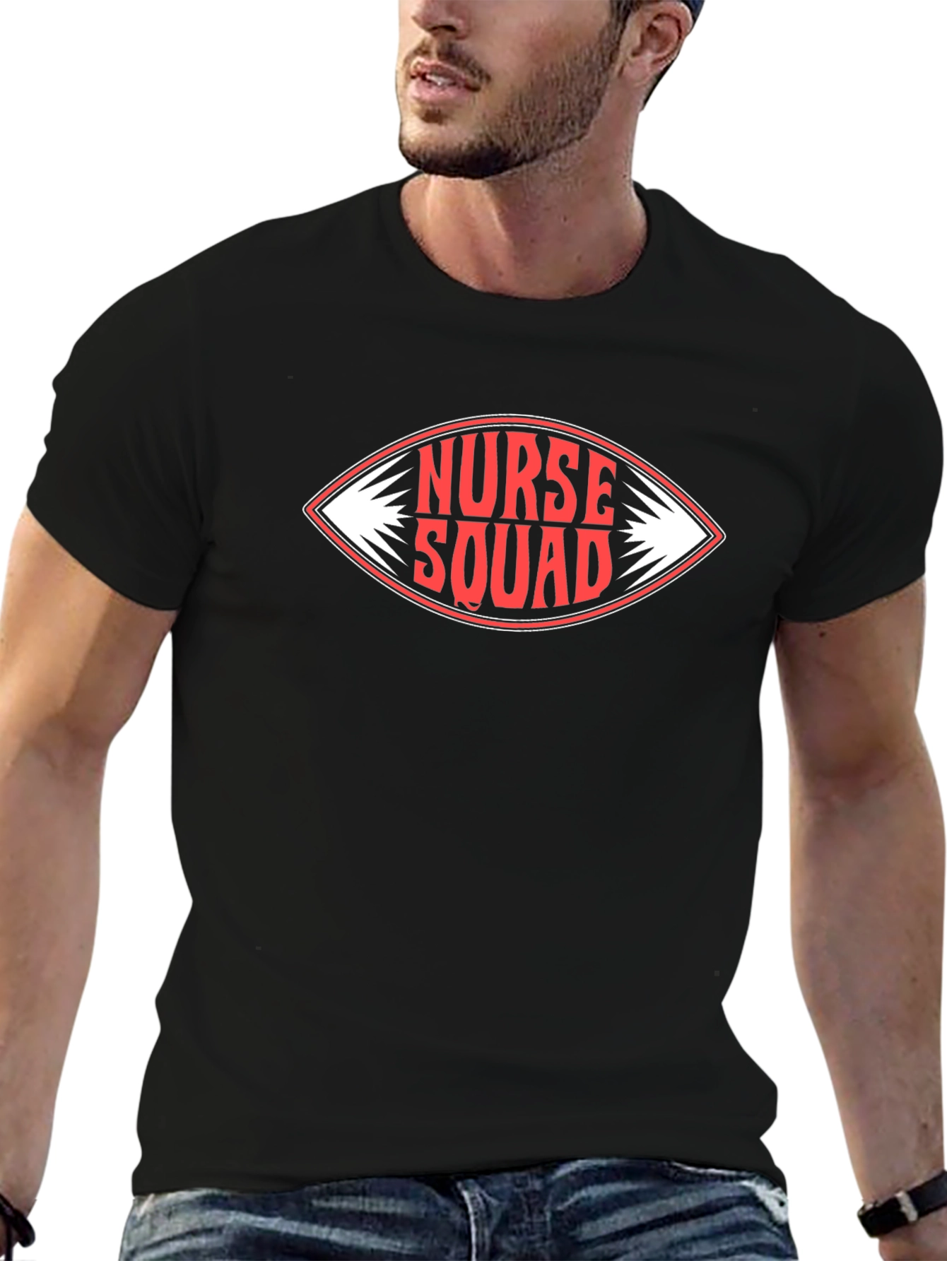 Nurse Squad Graphic T-Shirt - Black Cotton Tee