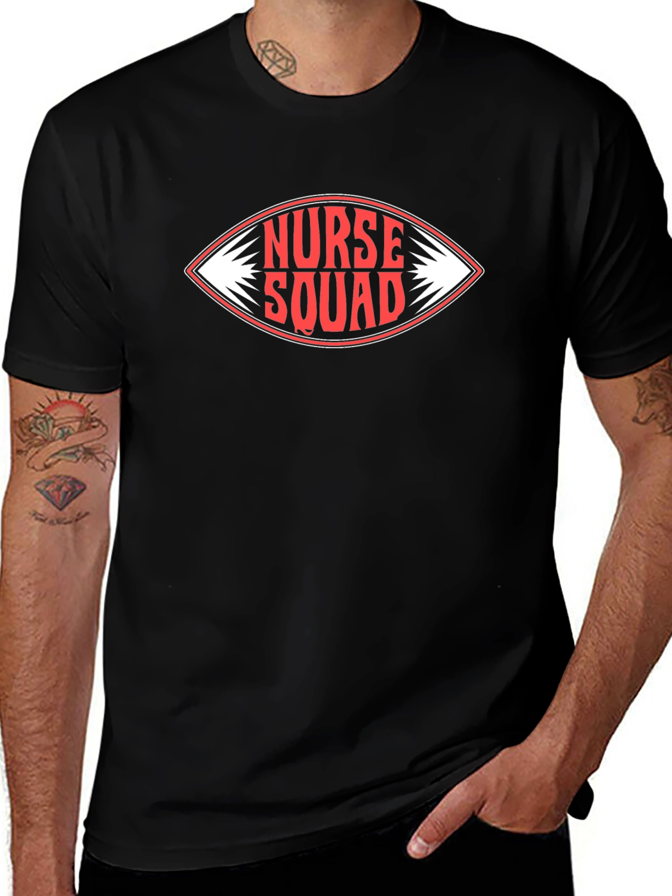 Nurse Squad Graphic T-Shirt - Black Cotton Tee