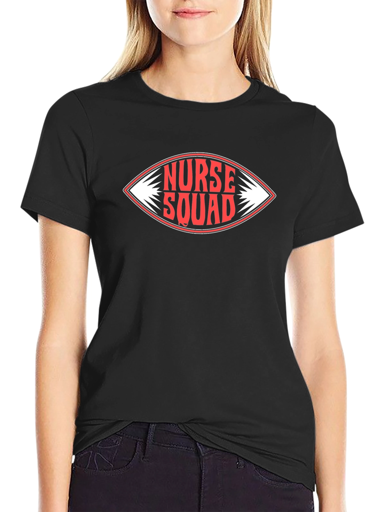 Nurse Squad Graphic T-Shirt - Black Cotton Tee