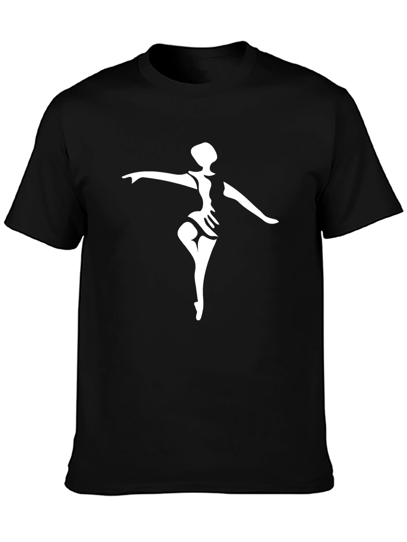 Black T-Shirt with Ballerina Print