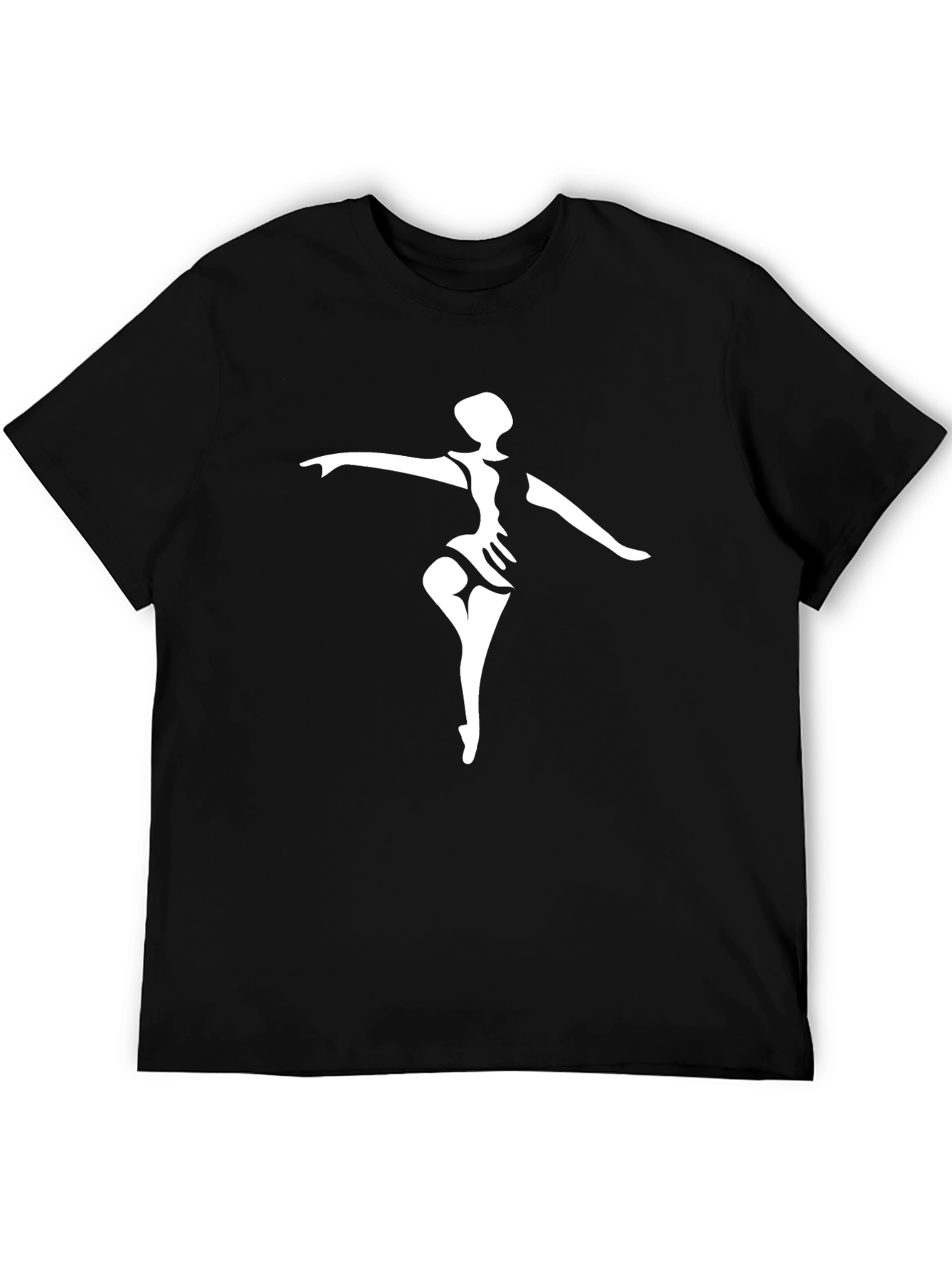 Black T-Shirt with Ballerina Print