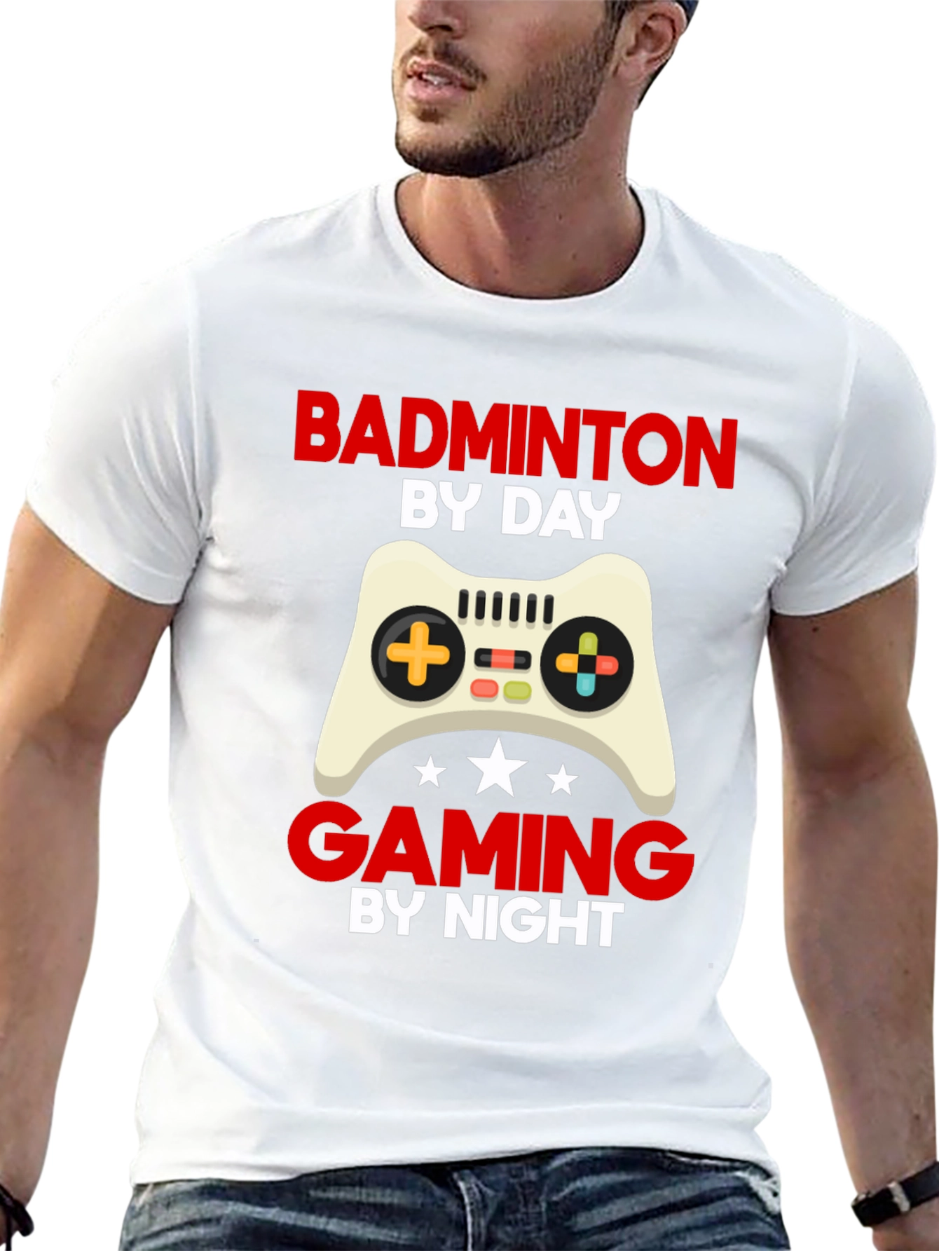 Badminton by Day Gaming by Night Graphic T-Shirt