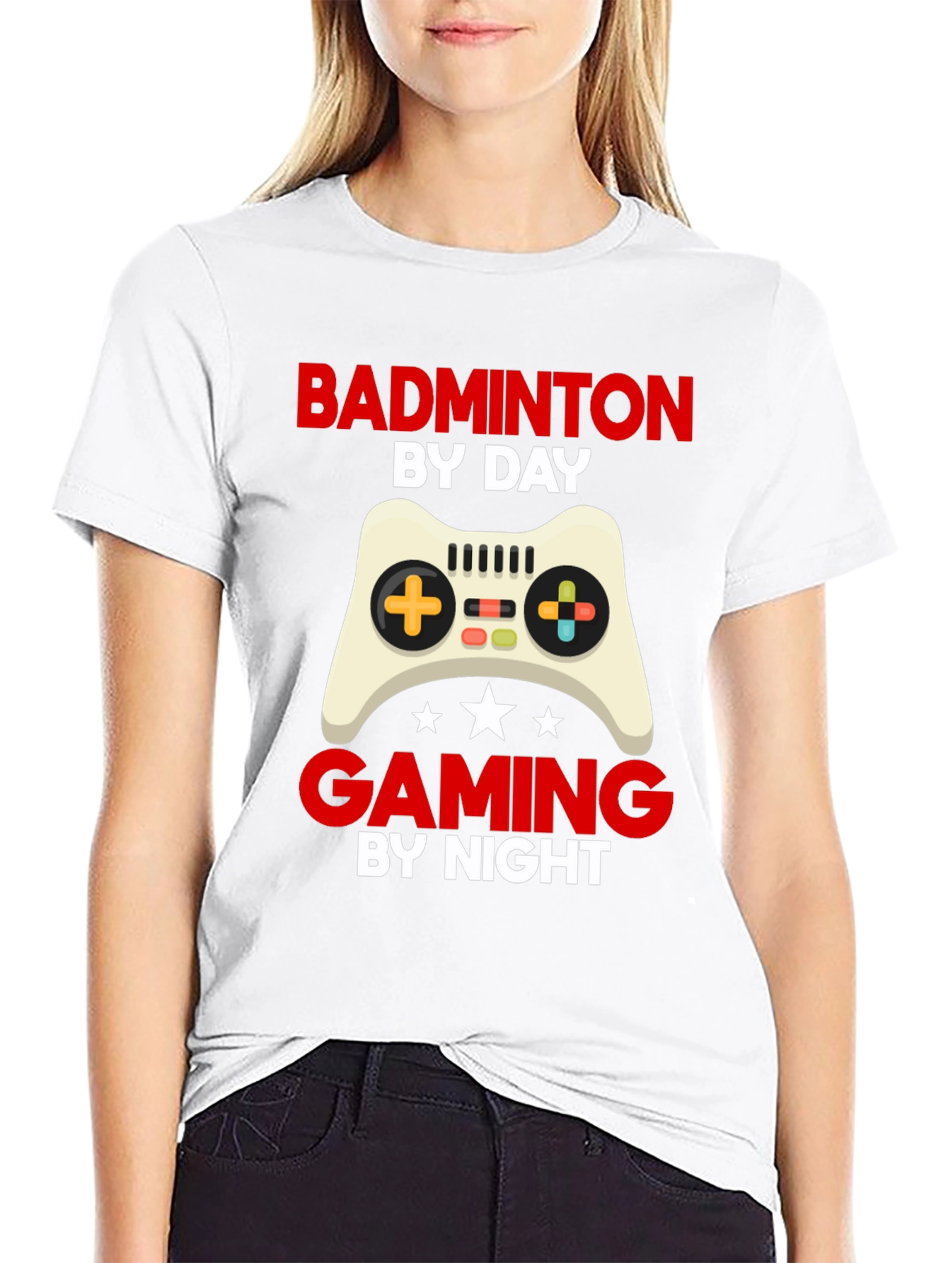 Badminton by Day Gaming by Night Graphic T-Shirt