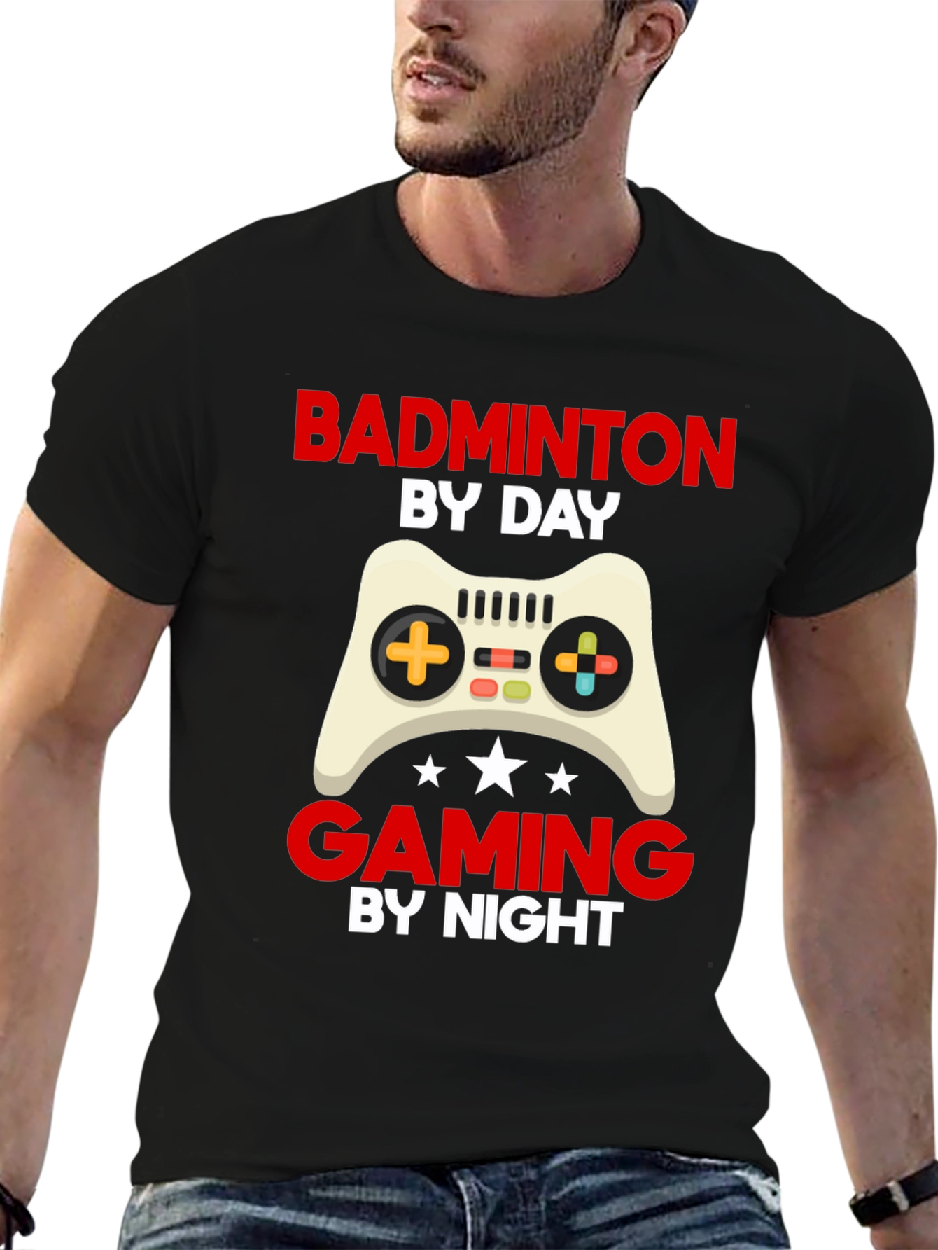 Badminton by Day Gaming by Night Graphic T-Shirt