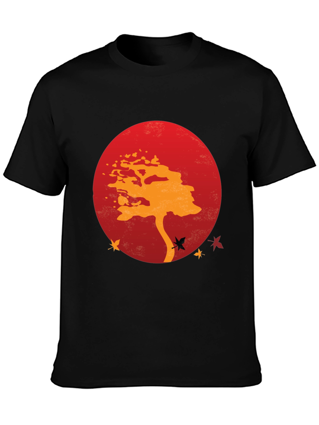 Zen Tree Graphic Tee - Red Sunset Black T-Shirt