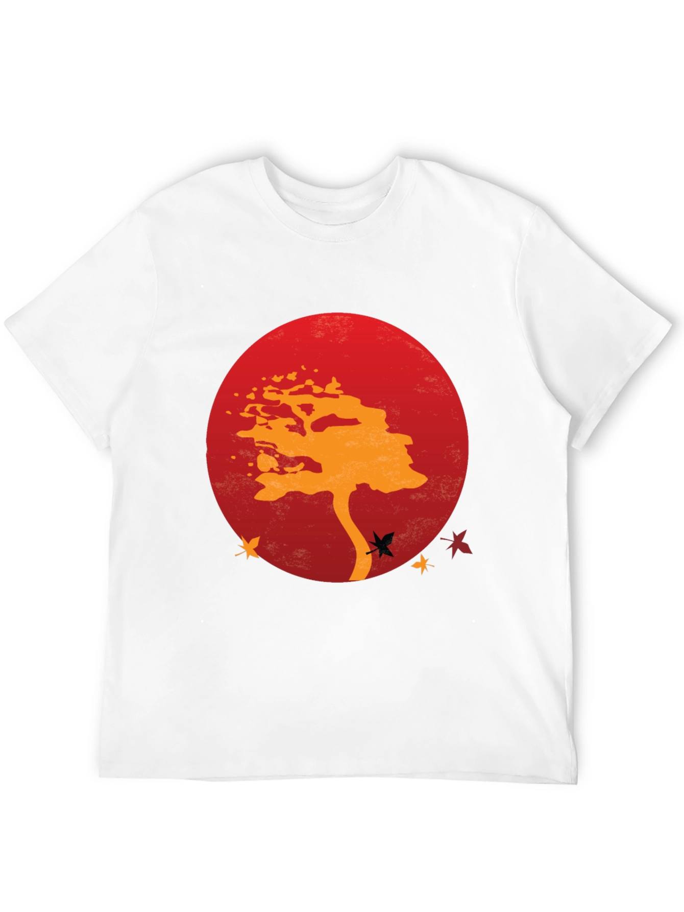 Zen Tree Graphic Tee - Red Sunset Black T-Shirt