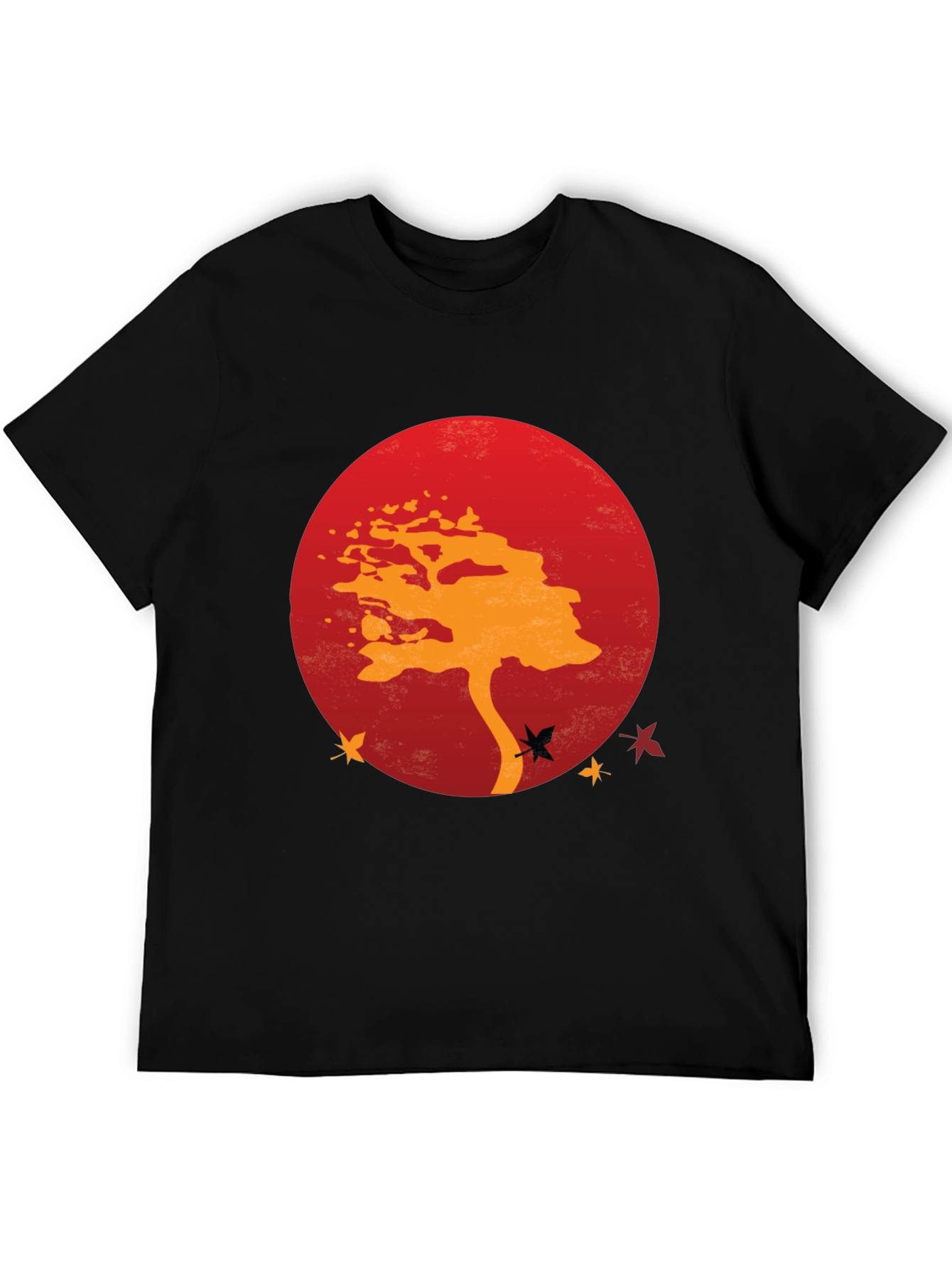Zen Tree Graphic Tee - Red Sunset Black T-Shirt