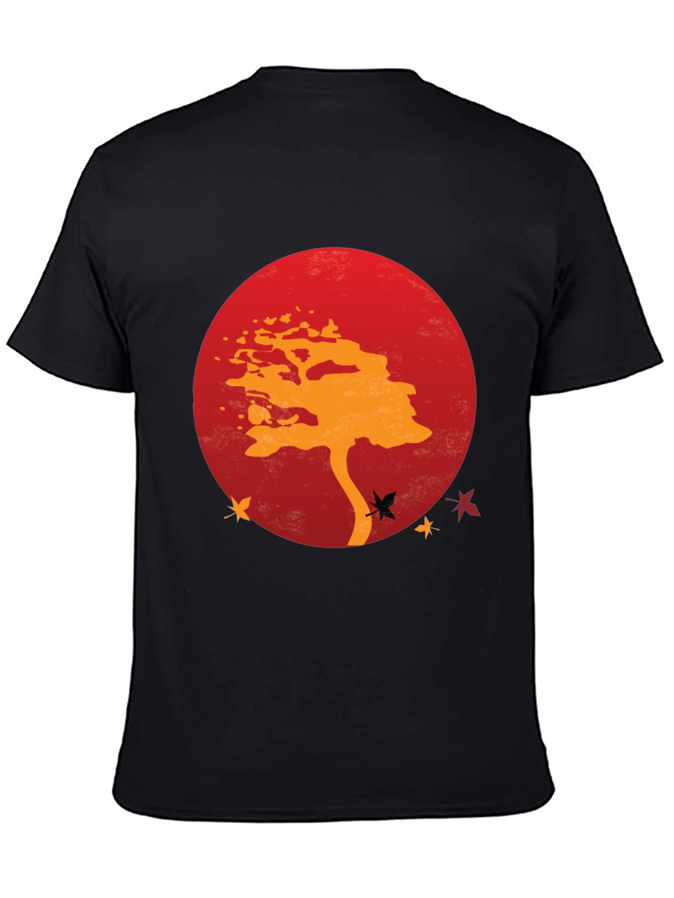 Zen Tree Graphic Tee - Red Sunset Black T-Shirt