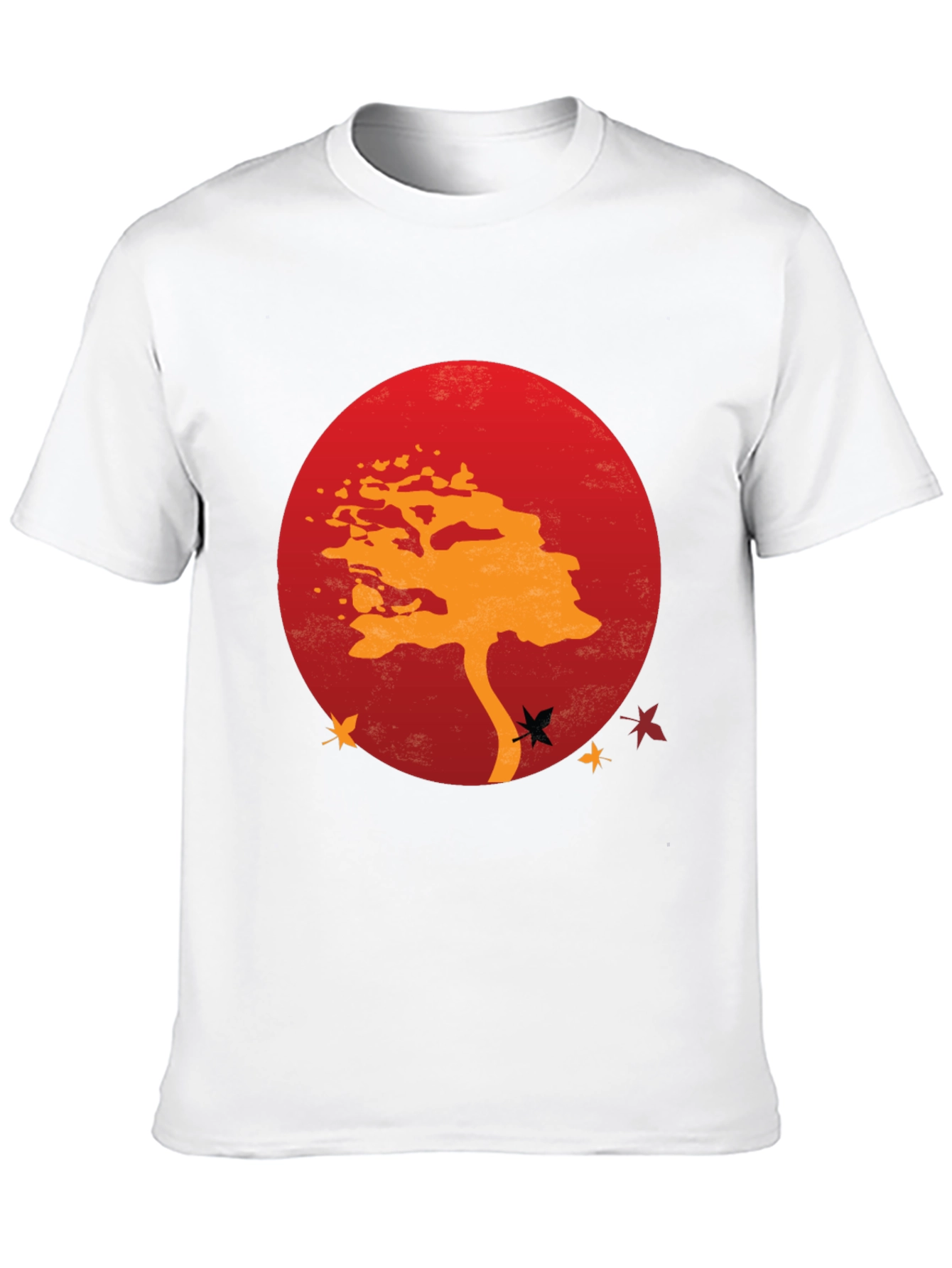 Zen Tree Graphic Tee - Red Sunset Black T-Shirt
