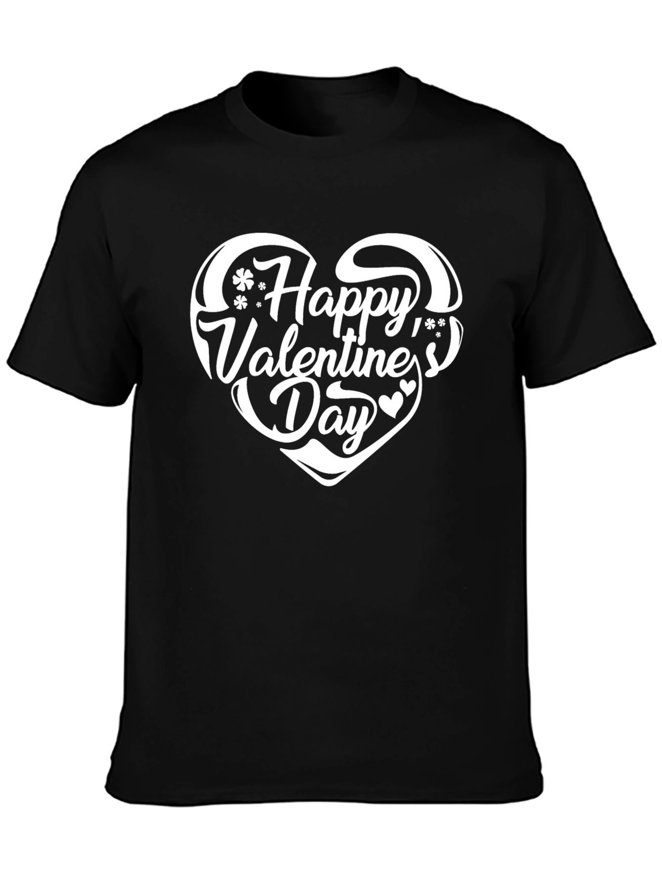 Happy Valentines Day Black T-Shirt