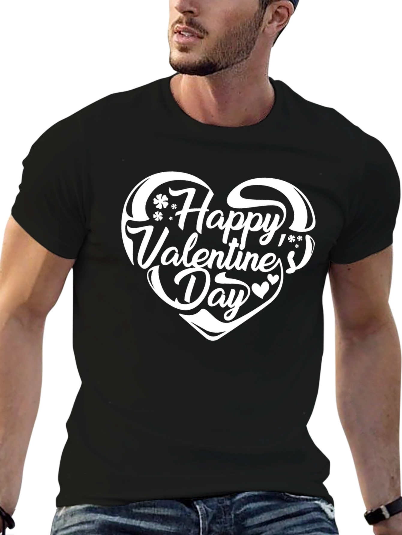 Happy Valentines Day Black T-Shirt