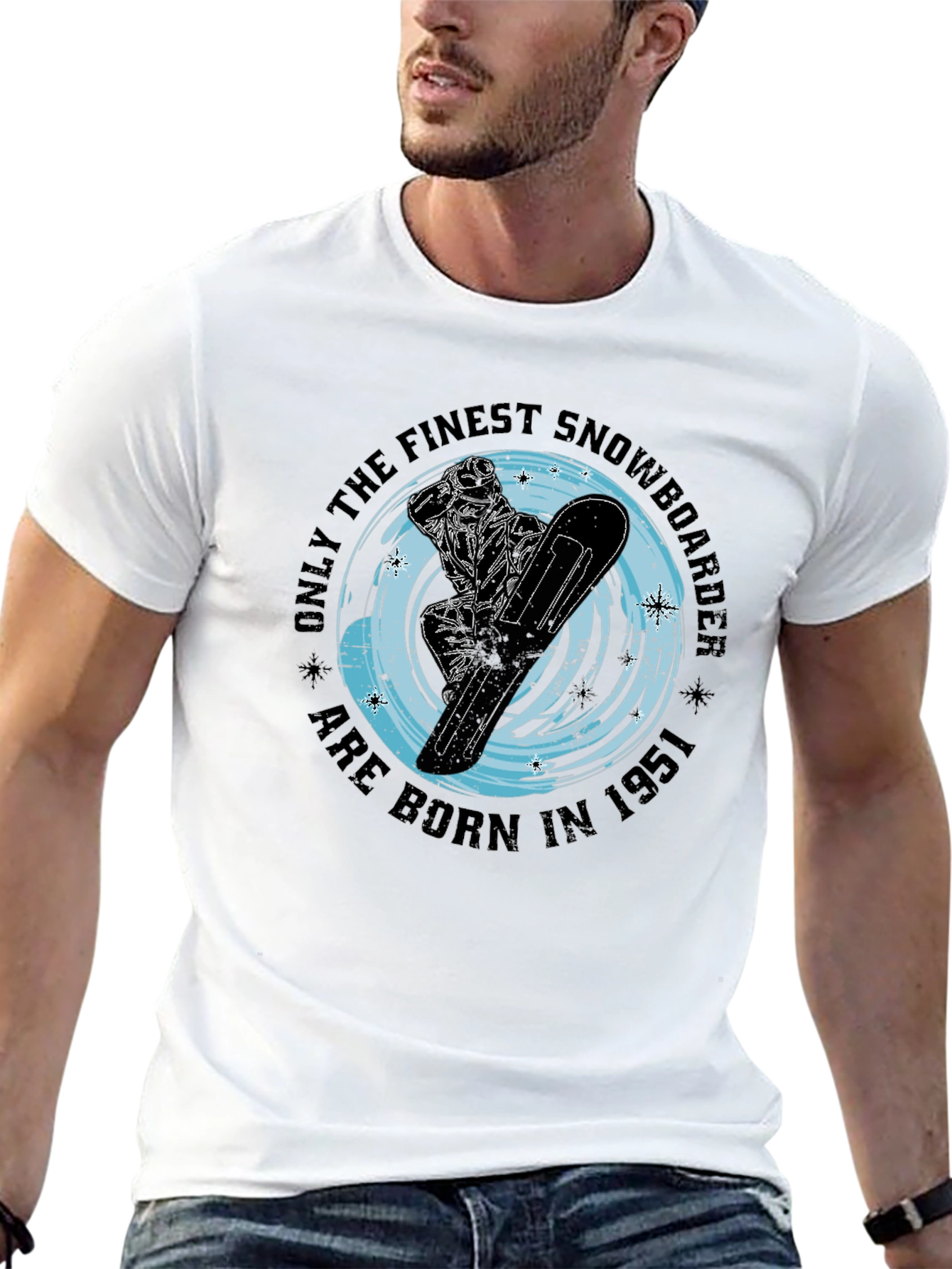 Finest Snowboarder Born in 1951 Black T-Shirt