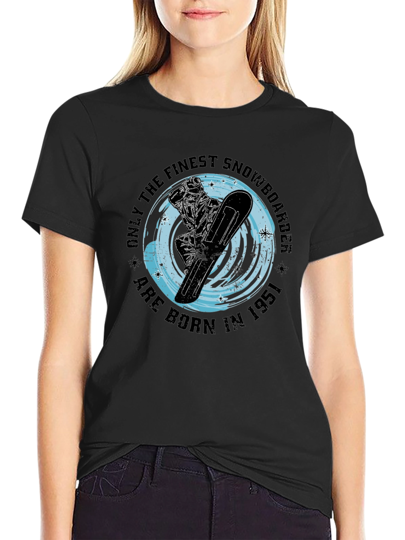 Finest Snowboarder Born in 1951 Black T-Shirt