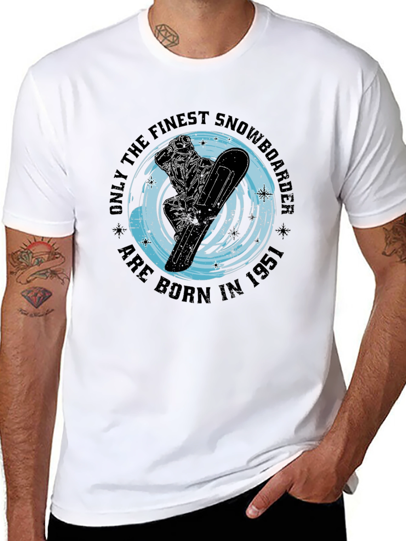Finest Snowboarder Born in 1951 Black T-Shirt