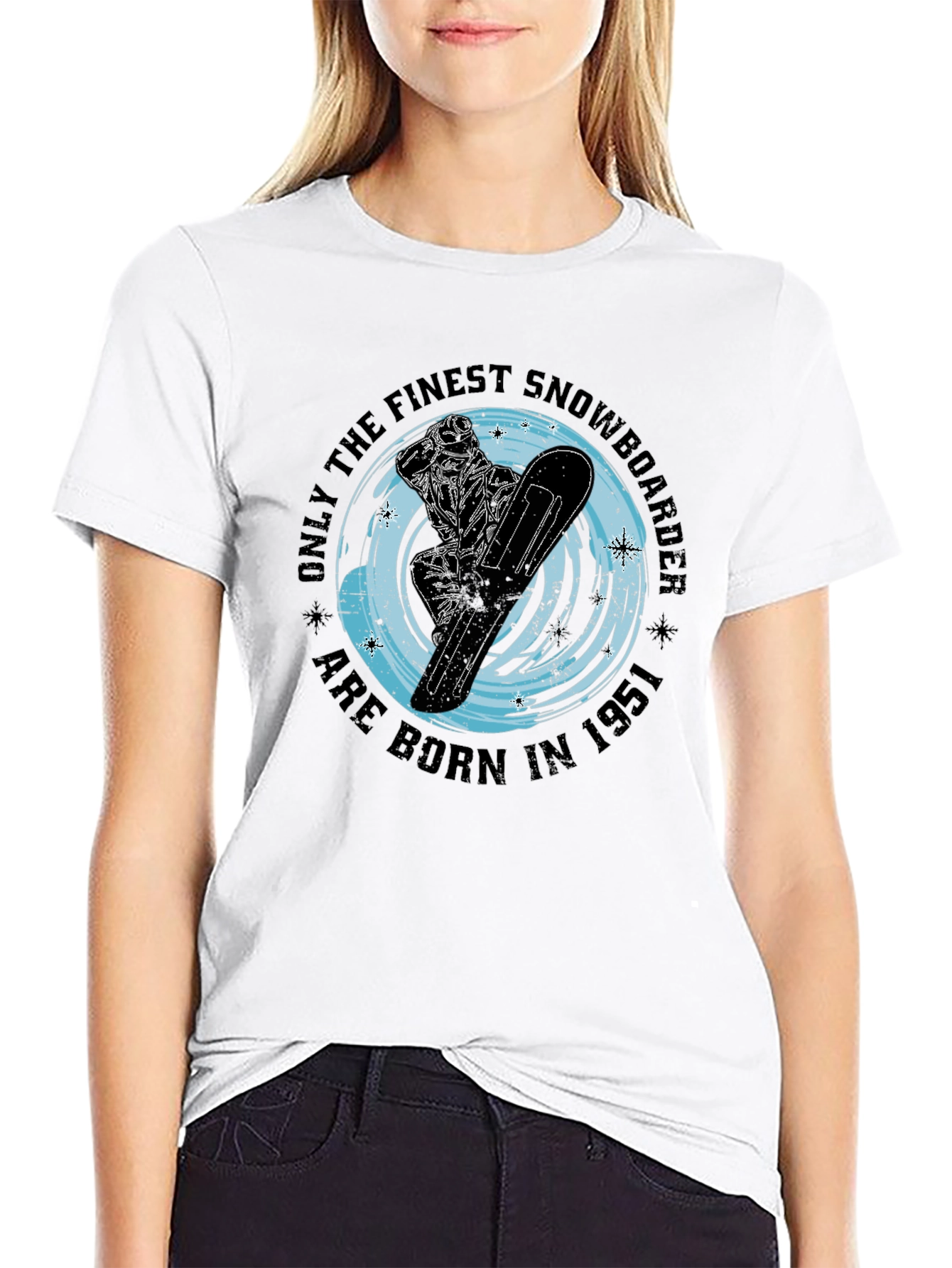 Finest Snowboarder Born in 1951 Black T-Shirt