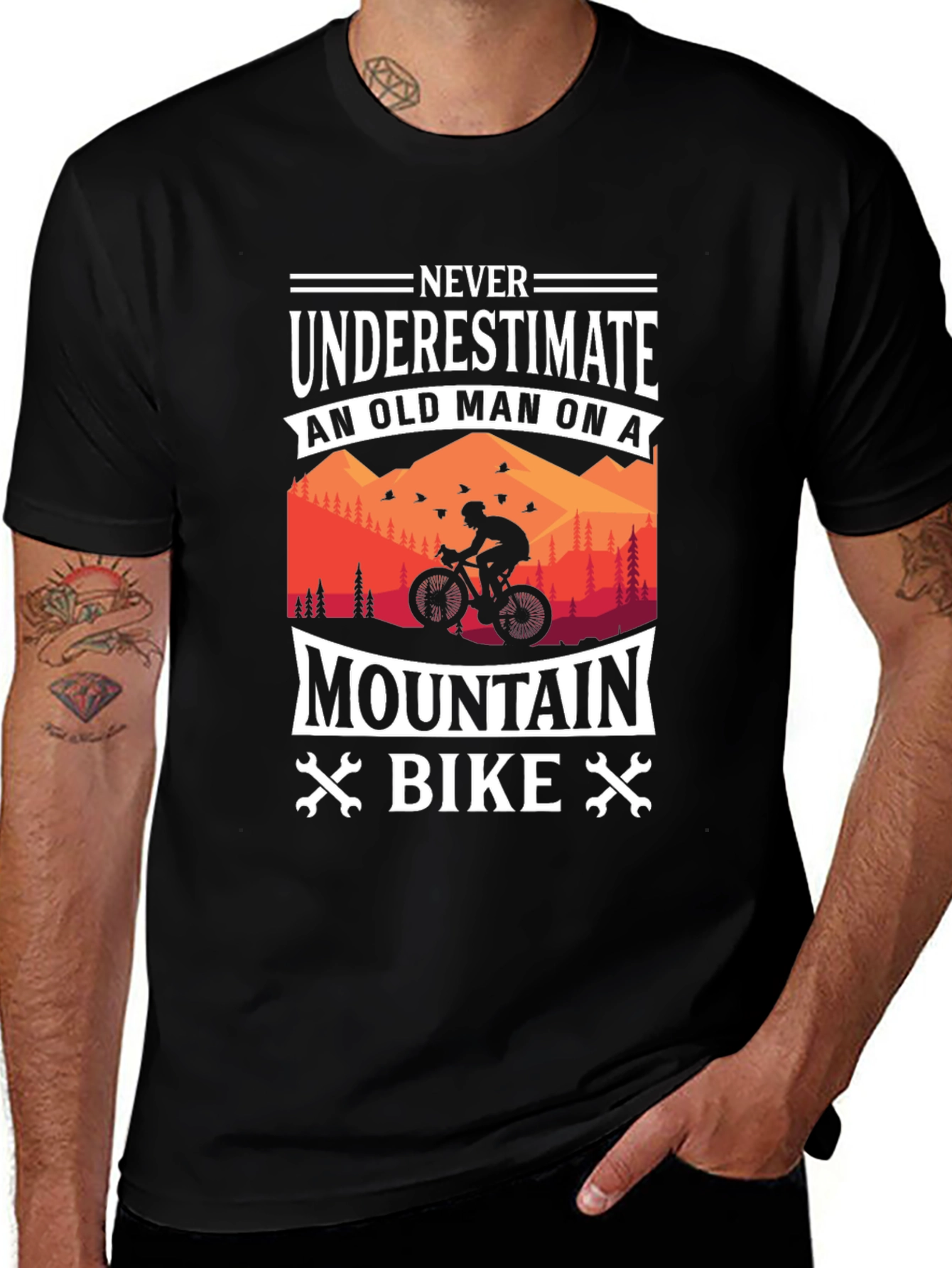 Mountain Bike Old Man Graphic T-Shirt