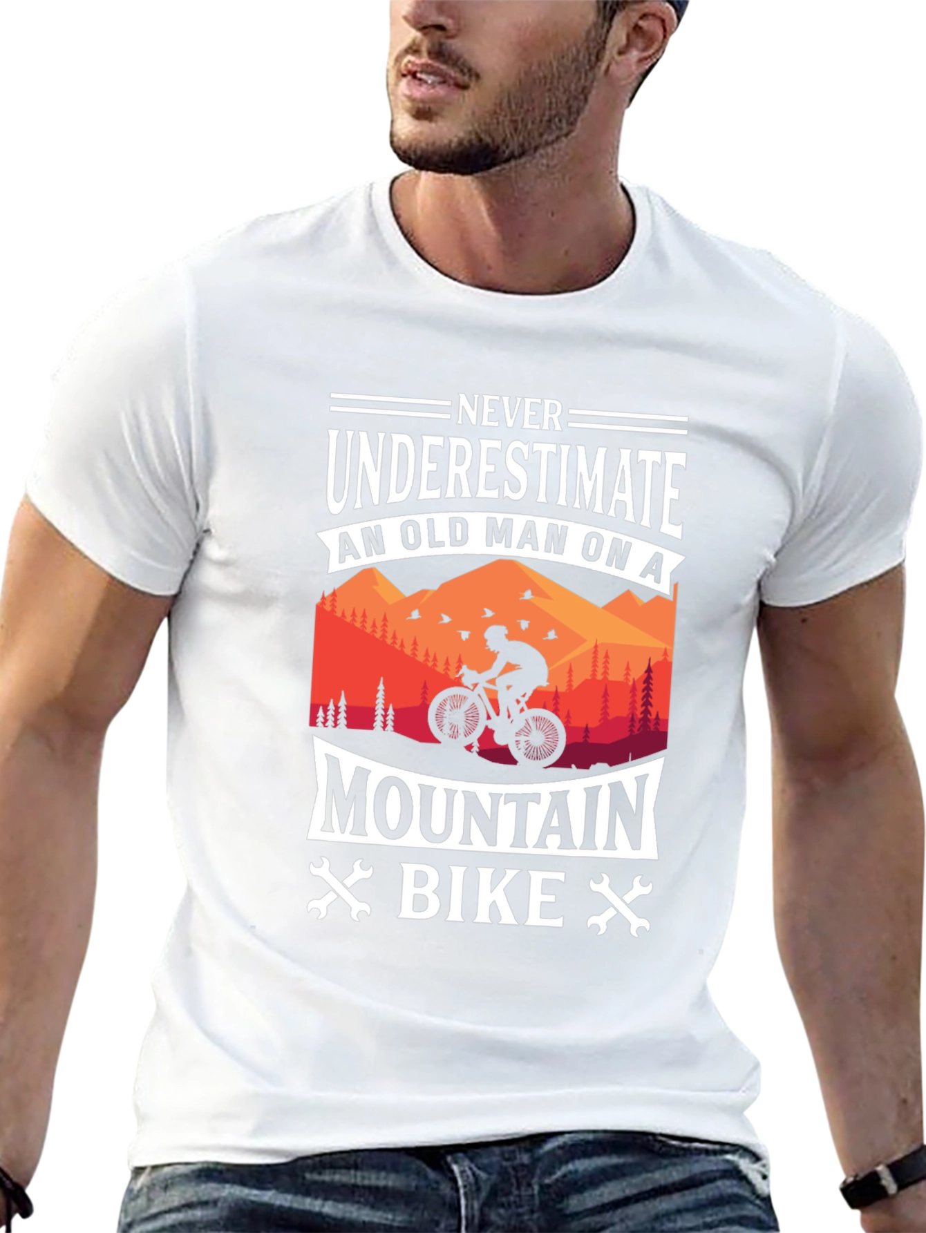 Mountain Bike Old Man Graphic T-Shirt